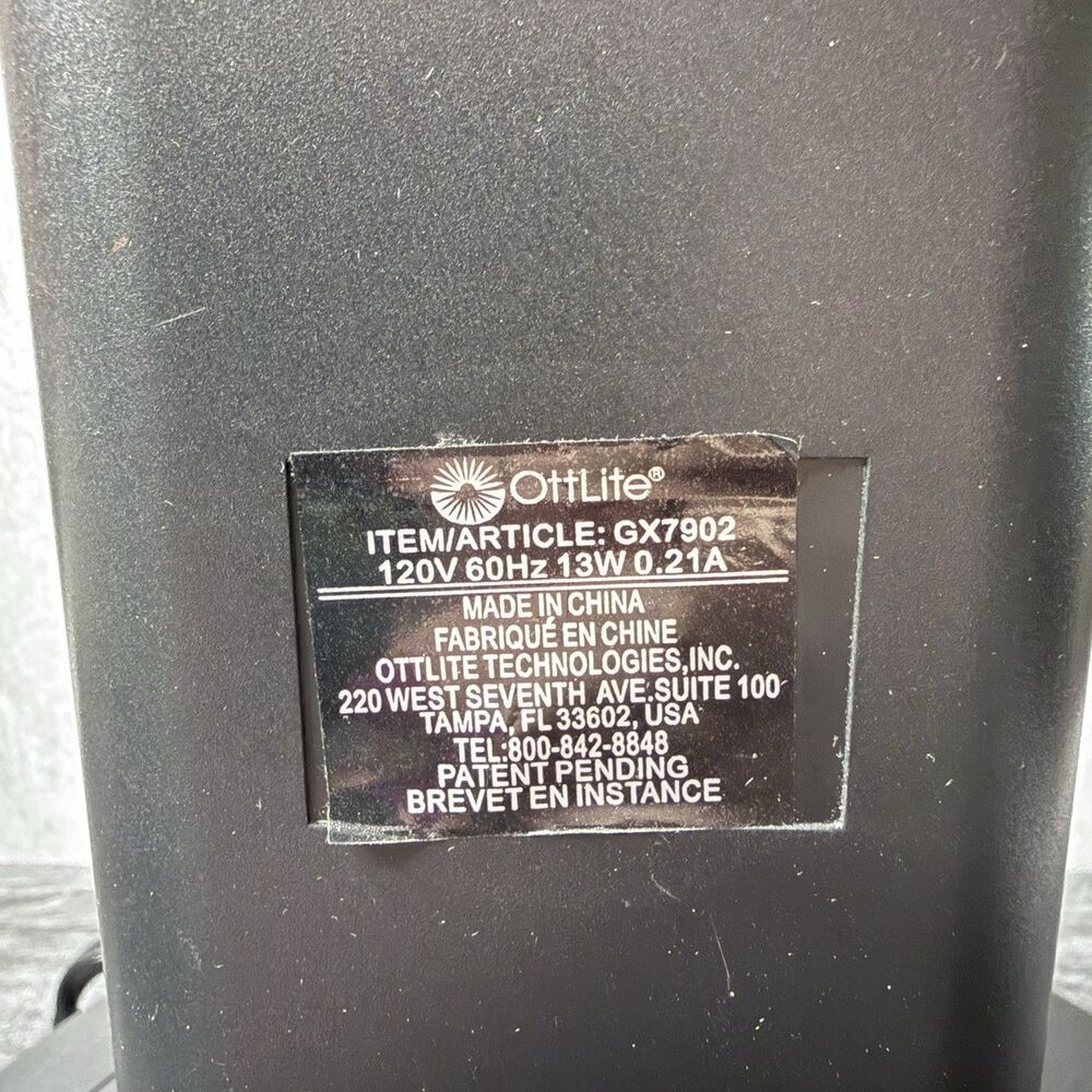 Ottlite Folding Portable Desk Lamp Model GX7902 Black Tested and works great! - Picture 7 of 7